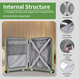 WireHot 5-Piece Luggage Set, Lightweight ABS+PC Hard Shell Suitcase with YKK Zipper & TSA Lock for Family, Avocado Green, 14in/18in/20in/24in/28in