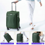 Ricardo Beverly Hills Avalon Softside Medium Check-In Luggage Made with Sustainable 100% Recycled PET (rPET), Lightweight, Eco-Friendly Travel, Expandable, Dual Spinner Wheels, Juniper Green, 28-inch