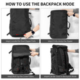 YOUMIAN Large Capacity For Travel Hiking Sports Carry On Backpack Durable Convertible Duffle Bag Laptop airplane (black, 60L-Large)