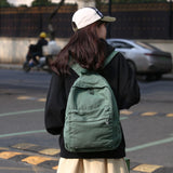 AFGWK Vintage Canvas Backpack for Women Grunge Hippie Cute Boho School Backpack Casual Y2K Aesthetic Backpack (Green)