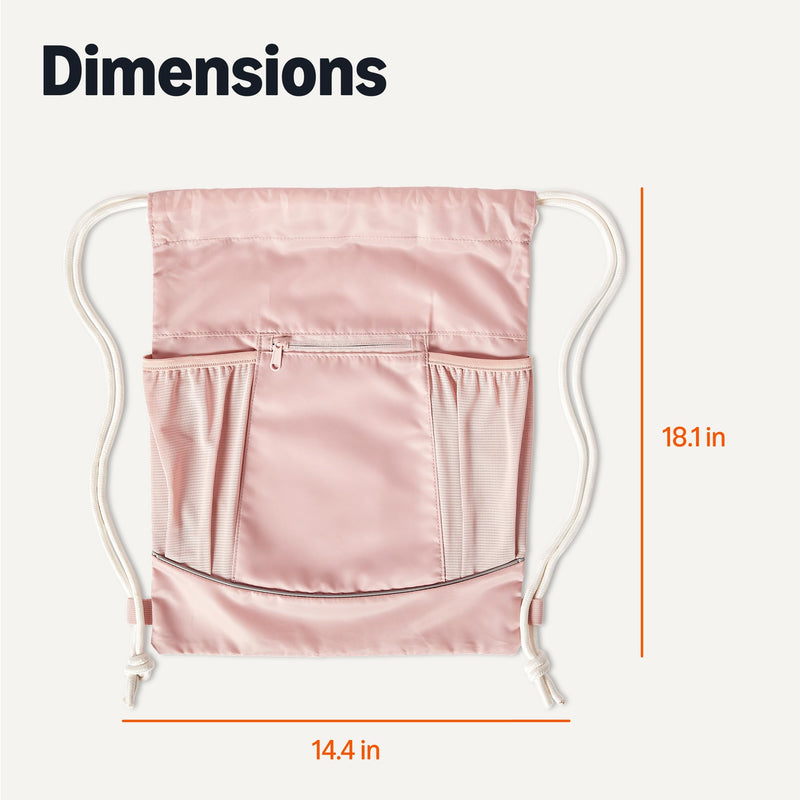 Amazon Basics Drawstring Lightweight Gym Bag Soccer Backpack, Large, Pink