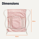 Amazon Basics Drawstring Lightweight Gym Bag Soccer Backpack, Large, Pink