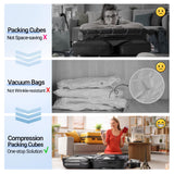 8 Set Compression Packing Cubes for Travel Essentials,Compressible Expandable Packing Cubes for Suitcase,OlarHike Luggage Organizer Bags for Travel,Handy Helper for Organizing Clothes(Black)