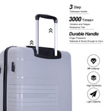 Tripcomp Luggage 3 Piece Sets Suitcase Set with Double Spinner Wheels, Lightweight Carry On Hardside Travel Luggage with TSA Lock, (20/24/28) (Silver)