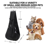 Dog Carrier Sling - Reversible Puppy Carrier Purse with Storage Pocket, Hand-Free Dog Sling Carrier for Carry Small Dogs and Cats, Travel Safety Harness, Dog and Cat Harness(Black)