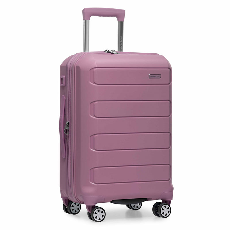 Traveler's Choice Pagosa Hardshell Expandable Luggage with Spinner Wheels, Mauve, 22-Inch Carry-on
