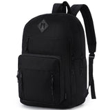 VASCHY School Backpack for Men,Two Compartments Daypack Bookbag Schoolbag for High School Teen Boy Girls/College/Work/Travel Women Black