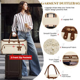 RAINSMORE Garment Bags for Travel Women Convertible Garment Duffle Bag for Hanging Clothes, Large Carry On Garment Bag with Shoe Bag & Wet Pocket, Foldable Dress Suit Business Travel Weekender Bags