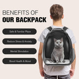 Active Cooling Pet Backpack Carrier with Side Fan,Airline Approved Transparent Bubble Backpack for Cats, Dogs, Puppies Enhanced Ventilation for Travel, Hiking, Camping (Black)