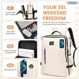 Hoteel Luggage Sets 5 Piece, 4-Yr Warranty Durable Suitcase Dual-Spinner Wheel TSA Lock, Lightweight Travel Hardshell PC+ABS Carry on Luggage for Men&Women, Beige(20in/24in/28in/BP/TB)
