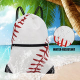 HOLYLUCK Drawstring Backpack Bag Sport Gym Sackpack (white baseball)