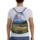 Drawstring Backpack Bag grand teton national park Sports Gym Sackpack for Men & Women, Waterproof Cinch Bags for Travel