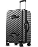 LUGGEX Trunk Luggage,KVT Expandable PC Hard Shell Large Checked 28 Inch Suitcase with Shock - Absorbing Wheels & TSA Lock(EX-Pro,Charcoal Metallic,28 inch,91L-105L)