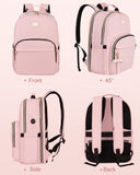 MATEIN Pink Laptop Backpack, 17 Inch TSA Approved Travel Carry On Backpack for Women, Large Work Compuer Bag with Charging Hole & Luggage Strap, Water Resistant Anti Theft College Nurse Bag