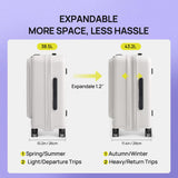 NINETYGO Carry On Luggage 22x14x9 Airline Approved, Top Opening Luggage 20 Inch Suitcase, Expandable, PC Hard Shell, Larger Capacity Carryon, TSA Lock, 360° Spinner Wheels (White)