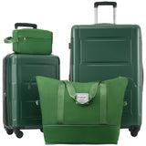 Merax Luggage Sets 4 Piece Suitcase Set, Expandable Hardside 20 IN & 28 IN Suitcase Set with Duffel Bag, Lightweight Travel Luggage with Spinner Wheels and TSA Lock(Dark Green)