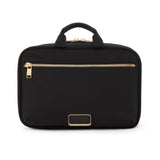 TUMI - Voyageur Madeline Cosmetic Bag - Women's Travel Makeup Toiletry Case, Lightweight with Zip Pockets and Metal Hanger - Medium, Black with Gold Hardware