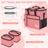 TORIBIO Dog Travel Bag,Large Pet Travel Bag for Supplies with 2 Food Container and Collapsible Bowls,Dog Travel Supplies Organizer Kit for Weekend,Road Trips,Camping
