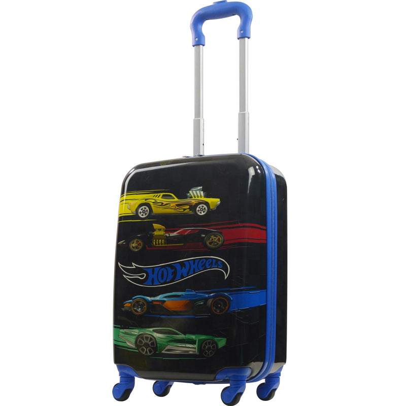 FUL Unisex Hot Wheels 20.5 Inch Carry On Rolling Luggage, Hardshell Suitcase with Spinner Wheels, Blue