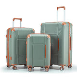 BOLATU 3 Piece Luggage Set PP Hardshell with YKK Zippers, 20/24/28 Inch Suitcases with Detachable Spinner Wheels & Reinforced Corner Guards, Lightweight TSA Lock Nested Set (Sage Green)