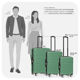 Travel Select Snowcreek Hardside Expandable Spinner Luggage w/USB Port, Green, 21-Inch Carry-on