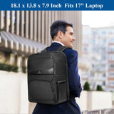 MATEIN Lunch Backpack for Men, Waterproof PU-coated Work Backpack with Lunch Compartment, Large 17 Inch Laptop Back Pack Lunchbox, Insulated Cooler Bag for Office Commute, Gifts for Work