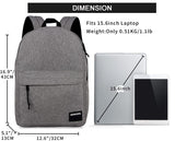 SUPACOOL Casual Laptop Backpack for Men and Women, Backpack for College, USB Charging Port, Lightweight Pack Back(Light grey)