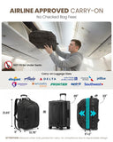 Fanwoli Rolling Vacuum Backpack Travel with One-Button Compression, 55L Expandable, Water Resistant Carry-On Suitcase Luggage, Ideal for Outdoor/Family/Trips