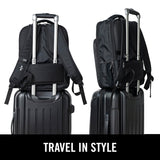 Kenneth Cole Reaction Brooklyn Commuter Backpack Slim 16" Laptop Computer & Tablet Anti-Theft RFID Business, Work, , & Travel Bookbag, Black Polyester