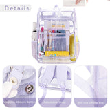 abshoo Heavy Duty Clear Backpack for School Girls Transparent School Bookbag (Purple)