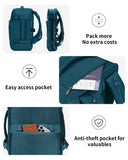 ECOHUB Travel Backpack for Women, 18x14x8 Spirit Airlines Personal Item Bag with Clear Toiletry Bag, Laptop Carry on Backpack with USB Port, Airline Approved Under Seat 14 Pockets, Blue Green