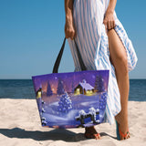 Mosytuky Large Beach Bag For Women, Christmas Igloo Waterproof Sandproof Zipper Beach Tote Bag For Gym Beach Travel Pool Yoga Shopping