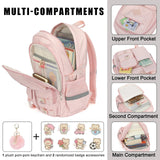 Xunteny College School Backpack for Girls, Women Travel Laptop Backpacks Teens Middle High School Bookbag (Pink)