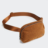 Pander Fanny pack Everywhere Fleece Belt Bag for Women and Men with Adjustable strap Belt, 1L. (Saddle Brown)