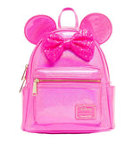 Loungefly Disney Minnie Mouse Glitter Sparkle Womens Double Strap Shoulder Bag Purse (Pink)
