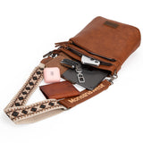 Montana West Crossbody Bags for Women Vegan Leather Western Cross Body Bag Handbag Shoulder Purse with Detachable Guitar Strap MWC-185DBR