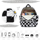 VASCHY Small Backpack for Women, Cute Mini Lightweight Nylon Travel Backpack Purse for Teen Girls Plaid Daisy