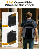 MATEIN Rolling Backpack with Wheels, Flight Approved Anti Theft Rolling Bookbag Fits 17" Laptop, Roller Carry On Luggage Wheeled College School Suitcase Travel Bag for Men Women, Black