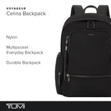 TUMI - Voyageur Celina Backpack - Women's Work and Travel Bag - 16.0" X 10.6" X 6.5" - Holds Up to 16" Laptop - Black & Gunmetal Hardware
