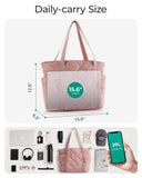 BAGSMART Crush Tote Bag for Women, 20L Puffer Work Tote with Zipper, Travel Essentials Quilted Nurse Hospital Bag, Brier Rose