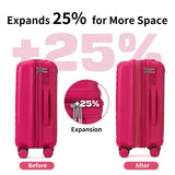 LARVENDER Carry On Luggage Set 22x14x9 Airline Approved, Expandable 20 Inch Carry-On Suitcases With Wheels, Lightweight Luggage Sets 3 Pieces With Backpack, Rose Red