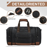 Litvyak Duffle Bag for Travel, 50L Canvas Travel Duffel Bags Overnight Weekend Gym Carry On Luggage Bag for Men & Women(Black)