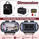 Otevan Lunch Backpack for Women, 15.6 inch Laptop Backpacks for Womens, Work Backpacks with Lunchbox,Insulated Back pack Cooler,Teacher Nurse Travel Backpack for Women