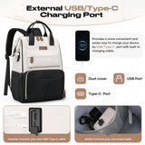Maelstrom Travel Backpack for Women Men,Laptop Backpack Fits 15.6-17.3 Inch Laptop, Nurse/Work Bag with Insulated Lunch Box (Black-beige)