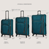 U.S. Traveler Aviron Bay Expandable Softside Luggage with Spinner Wheels, Black, 2-Piece Set