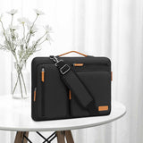 MOSISO 360 Protective Laptop Shoulder Bag,15-15.6 inch Computer Bags Compatible with MacBook Pro 16 inch, HP, Dell, Lenovo, Asus Notebook,Side Open Messenger Bag with 4 Zipper Pockets, Black