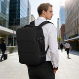 SUIKIHUM Travel Laptop Backpack for Men Women, 35L Carry on Backpack W/Shoe Compartment, Water Resistant Flight Approved Fits 15.6-inch Laptop, Black