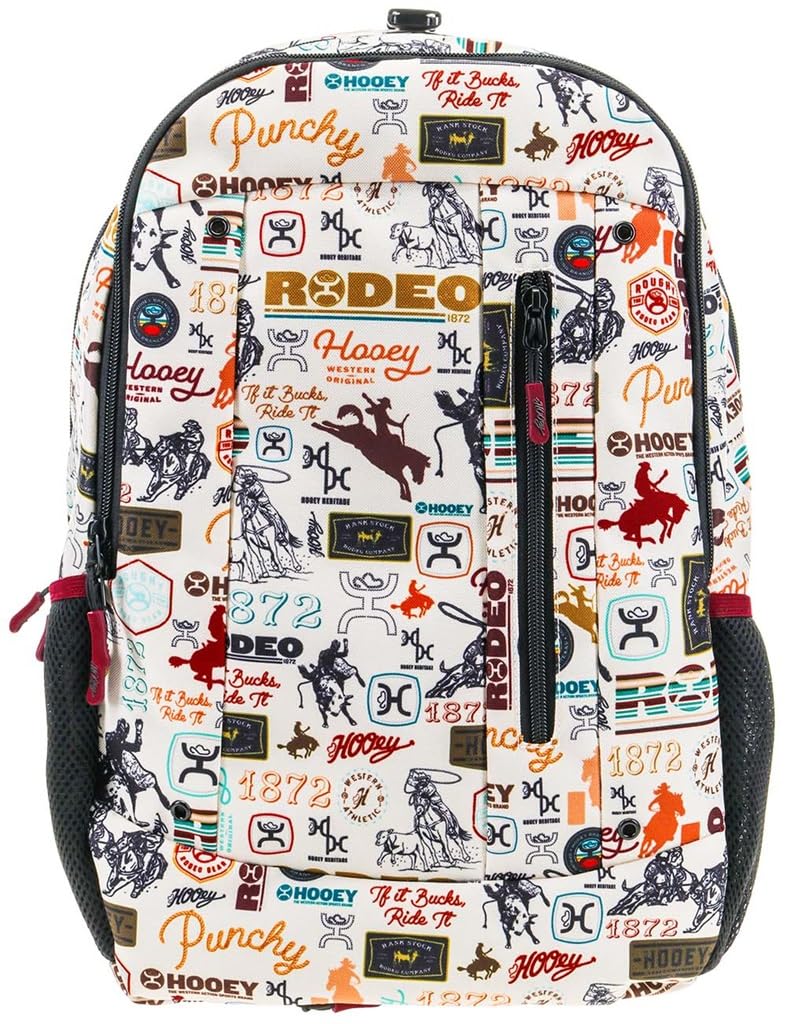 HOOEY Rockstar 20L Backpack - Compact Travel Backpack with Laptop Sleeve - Lightweight, Durable Daypack for Commuting, Hiking & Outdoor Use - Unisex Design (Cream/Burgundy)