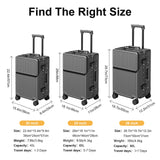 AIWEINY Zipperless Luggage, 22x14x9 Aviation Certified, Polycarbonate Aluminum Hardshell, Expandable Carry-On Luggage with Spinner Wheels, Hardshell Luggage, 20 Inch Cabin