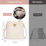 KALIDI Crossbody Bag for Women Shoulder Tote Handbag PU Leather Bucket Bag Cross body Purse with Adjustable Strap, Multi Pockets